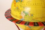 Vintage Replogle Yellow and Red Tin Litho "Globe Grams' Spinning World Globe - Image 6