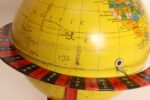 Vintage Replogle Yellow and Red Tin Litho "Globe Grams' Spinning World Globe - Image 16