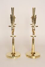 Pair of Vintage Brass Candelabra by Tommi Parzinger for Dorlyn Silversmiths - Image 5