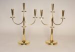 Pair of Vintage Brass Candelabra by Tommi Parzinger for Dorlyn Silversmiths - Image 2