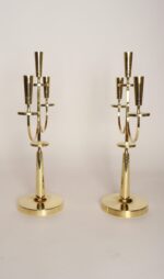 Pair of Vintage Brass Candelabra by Tommi Parzinger for Dorlyn Silversmiths - Image 4