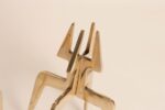Pair of Sculptural Vintage Brutalist Candle Holders in Polished Brass - Image 7