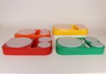 Mid Century Mexican Modern Stacking Rainbow Picnic Tray Set by Pymsa - Image 7