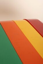 Mid Century Mexican Modern Stacking Rainbow Picnic Tray Set by Pymsa - Image 9