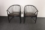 Pair of Swedish Modern Ebonized Beechwood Sunfeather Arm Chairs by Sonna Rosen - Image 2