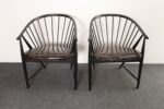 Pair of Swedish Modern Ebonized Beechwood Sunfeather Arm Chairs by Sonna Rosen - Image 3
