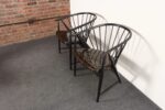 Pair of Swedish Modern Ebonized Beechwood Sunfeather Arm Chairs by Sonna Rosen - Image 8