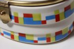 German Art Deco Ceramic and Brass Biscuit Tin with Geometric Motif - Image 14