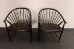Vintage Pair Swedish Ebonized Beechwood Sunfeather Lounge Chairs by Sonna Rosen - Image 2