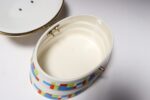 German Art Deco Ceramic and Brass Biscuit Tin with Geometric Motif - Image 11