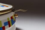 German Art Deco Ceramic and Brass Biscuit Tin with Geometric Motif - Image 16