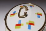 German Art Deco Ceramic and Brass Biscuit Tin with Geometric Motif - Image 17