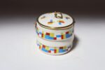 German Art Deco Ceramic and Brass Biscuit Tin with Geometric Motif - Image 7