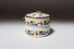 German Art Deco Ceramic and Brass Biscuit Tin with Geometric Motif - Image 8
