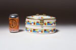 German Art Deco Ceramic and Brass Biscuit Tin with Geometric Motif - Image 10