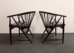 Vintage Pair Swedish Ebonized Beechwood Sunfeather Lounge Chairs by Sonna Rosen - Image 9