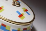 German Art Deco Ceramic and Brass Biscuit Tin with Geometric Motif - Image 19