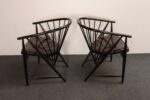 Vintage Pair Swedish Ebonized Beechwood Sunfeather Lounge Chairs by Sonna Rosen - Image 10