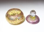 Vintage Bohemian Czechoslovakian Glass Powder or Trinket Jar with Crystal Finial - Image 3