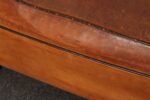 Pair of French Art Deco Leather Angled Back Club Chairs with Nailhead Decoration - Image 18