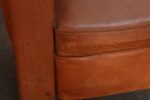 Pair of French Art Deco Leather Angled Back Club Chairs with Nailhead Decoration - Image 21