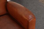 Pair of French Art Deco Leather Angled Back Club Chairs with Nailhead Decoration - Image 22