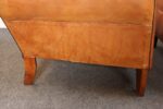 Pair of French Art Deco Leather Angled Back Club Chairs with Nailhead Decoration - Image 32
