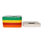 Mid Century Mexican Modern Stacking Rainbow Picnic Tray Set by Pymsa