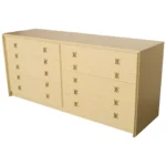 Vintage Ten Drawer Dresser Debonaire Cabinet with Brass X Pulls by Paul Frankl