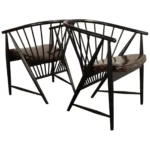 Vintage Pair Swedish Ebonized Beechwood Sunfeather Lounge Chairs by Sonna Rosen