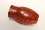 Vintage Swedish Modern Orange, Yellow, and Green Striped Ceramic Vase - Image 4