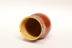 Vintage Swedish Modern Orange, Yellow, and Green Striped Ceramic Vase - Image 5