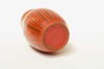 Vintage Swedish Modern Orange, Yellow, and Green Striped Ceramic Vase - Image 7