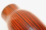 Vintage Swedish Modern Orange, Yellow, and Green Striped Ceramic Vase - Image 9