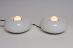 Pair of Vintage Italian Murano Glass and Chrome Guscio Table Lamps by Lamperti - Image 7