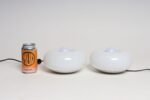 Pair of Vintage Italian Murano Glass and Chrome Guscio Table Lamps by Lamperti - Image 8