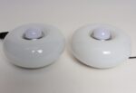 Pair of Vintage Italian Murano Glass and Chrome Guscio Table Lamps by Lamperti - Image 2