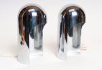 Pair of Italian Modern Space Age Sculptural Chrome "Helmet" Table Lamps - Image 8
