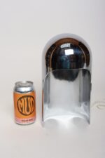 Pair of Italian Modern Space Age Sculptural Chrome "Helmet" Table Lamps - Image 10