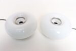 Pair of Vintage Italian Murano Glass and Chrome Guscio Table Lamps by Lamperti - Image 3