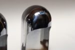 Pair of Italian Modern Space Age Sculptural Chrome "Helmet" Table Lamps - Image 9