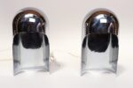Pair of Italian Modern Space Age Sculptural Chrome "Helmet" Table Lamps - Image 4