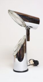 Vintage Italian Chrome and Glass Collapsible Table Lamp by Oscar Torlasco - Image 8