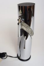 Vintage Italian Chrome and Glass Collapsible Table Lamp by Oscar Torlasco - Image 12