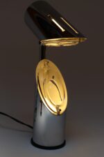 Vintage Italian Chrome and Glass Collapsible Table Lamp by Oscar Torlasco - Image 17