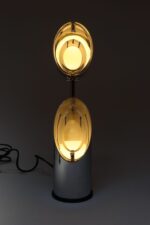 Vintage Italian Chrome and Glass Collapsible Table Lamp by Oscar Torlasco - Image 16