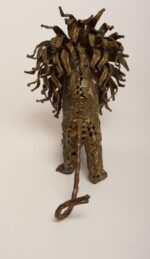 Vintage Brutalist Embossed Brass and Steel Lion Sculpture by Pal Kepenyes - Image 8