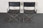 Pair of Vintage Chrome and Naugahyde Director's Chairs by Robert Kjer Jakobsen - Image 2