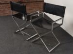 Pair of Vintage Chrome and Naugahyde Director's Chairs by Robert Kjer Jakobsen - Image 9