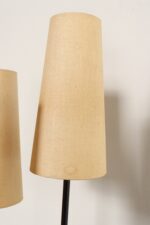 Vintage Black Metal Three Fixture Floor Lamp with Shades by David Wurster - Image 12